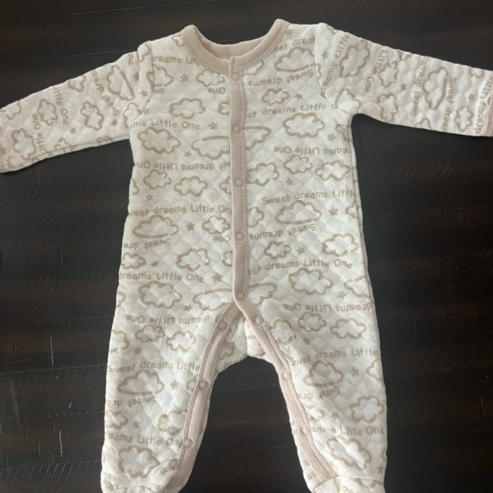 Sweet Dreams Little One Cream Baby Onesie